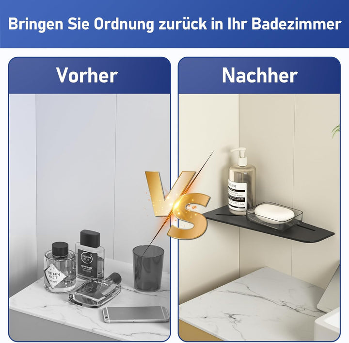 Eck Duschregal mit 3 mm Stärke, Duschablage Ohne Bohren Eckregal Dusche, SUS304 Edelstahl Badezimmer