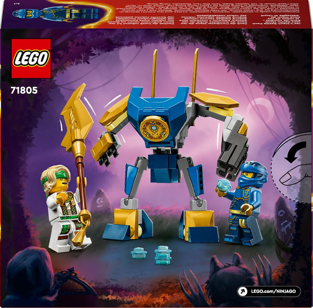 LEGO NINJAGO Jay Battle Mech, Ninja-Spielzeug für Kinder mit Figuren inkl. Jay-Minifigur mit Mini-Ka