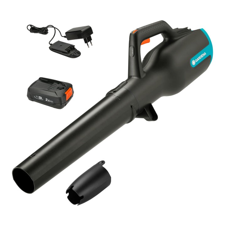 Gardena PowerJet 18V P4A Ready-to-Use Set: leistungsstarke Akku-Bläser für effektives und schnelles