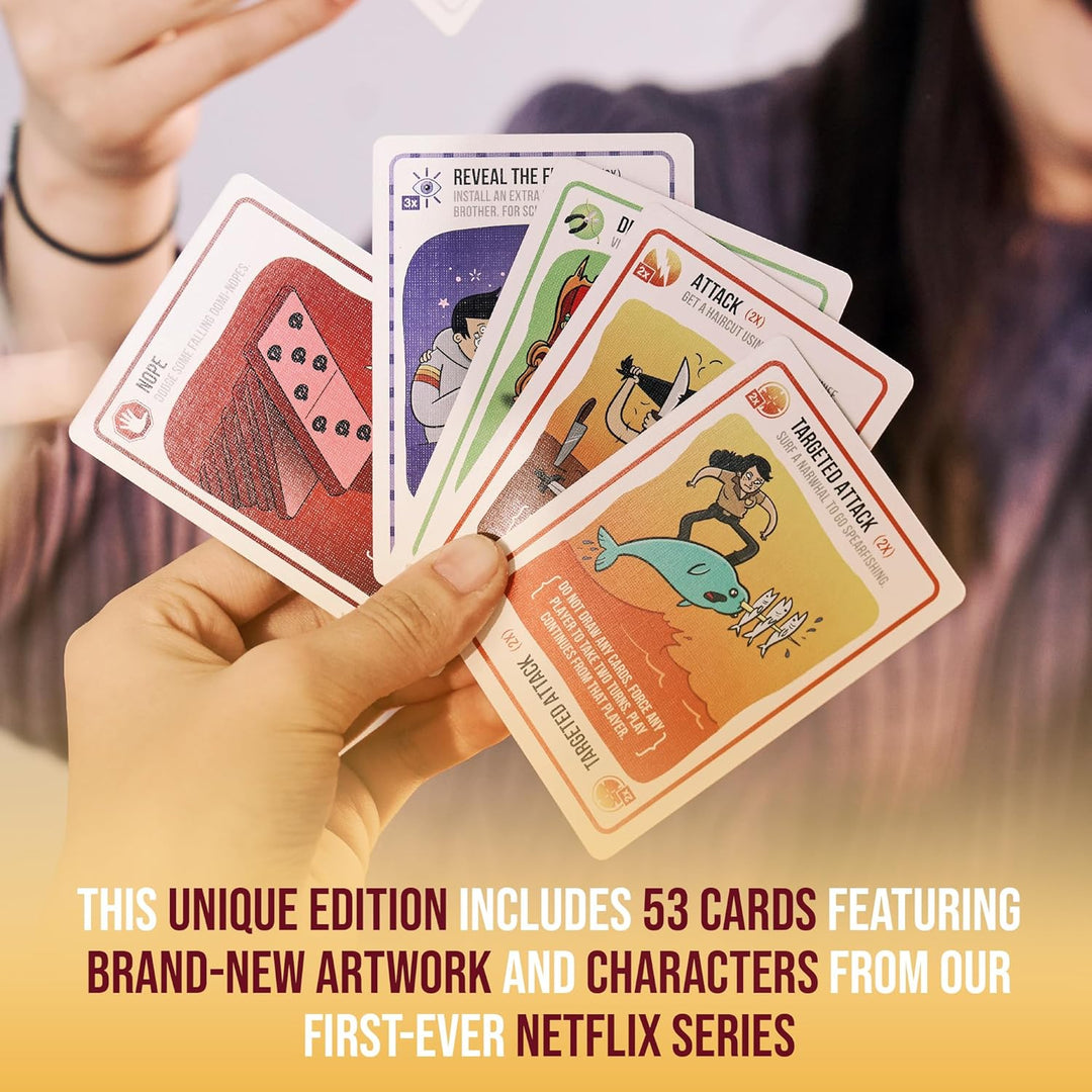 Exploding Kittens - Good vs. Evil - 2-5 Players - Ages 7+ - Inspired by Netflix Show - High Stakes F