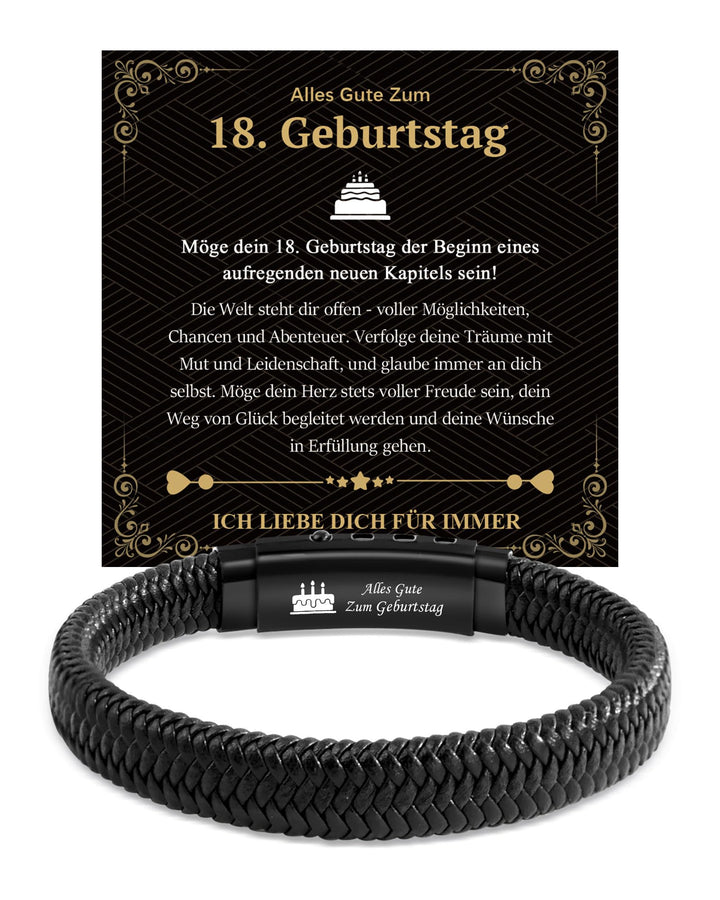 CheersLife 13-18. 30 40 50 60 Geburtstagsgeschenk für Männer Jungen, Verstellbar Lederarmband zum Ge
