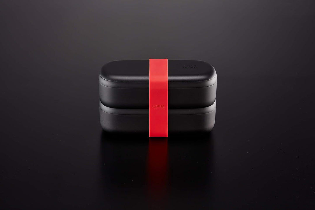 Lékué Hermetische Lunchbox für Lebensmittel mit Besteck, Polypropylen, schwarz, Standard, 19x10x11 c