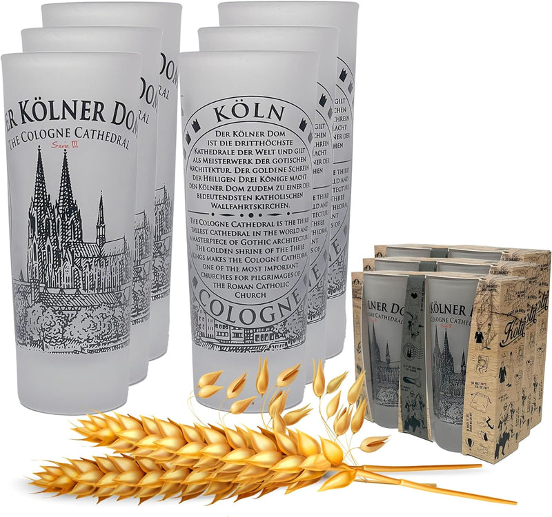 3forCologne Schnapsgläser 6,5cl | 6er Set | Kölner Dom| Pinnchen, Shotgläser, Tequila, Vodka, Obstle
