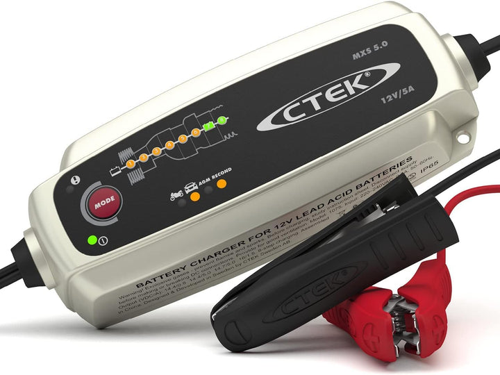 CTEK MXS 5.0 Batterieladegerät Mit Automatischer Temperaturkompensation, 12V 5.0 Amp & Comfort Conne