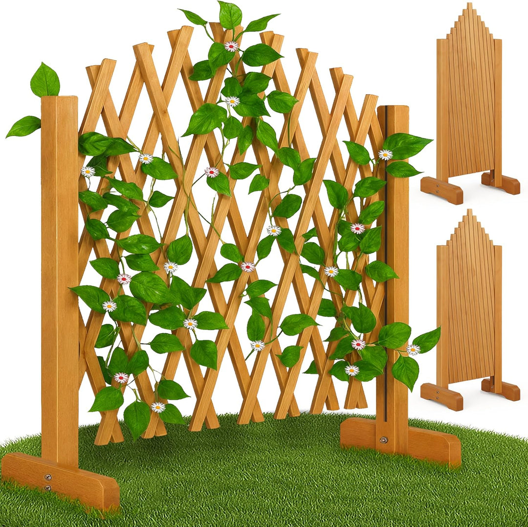 GARDEBRUK® 2er Set Rankgitter Gartenzaun bis 200cm ausziehbar faltbar Garten Balkon Spalier Rankhilf