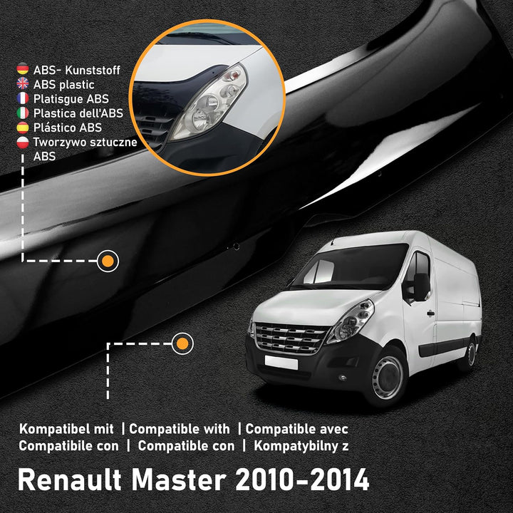 CHROMEMASTER | Auto Zubehör; Steinschlagschutz; Motorhaubenabdeckung Kompatibel mit Renault Master 2