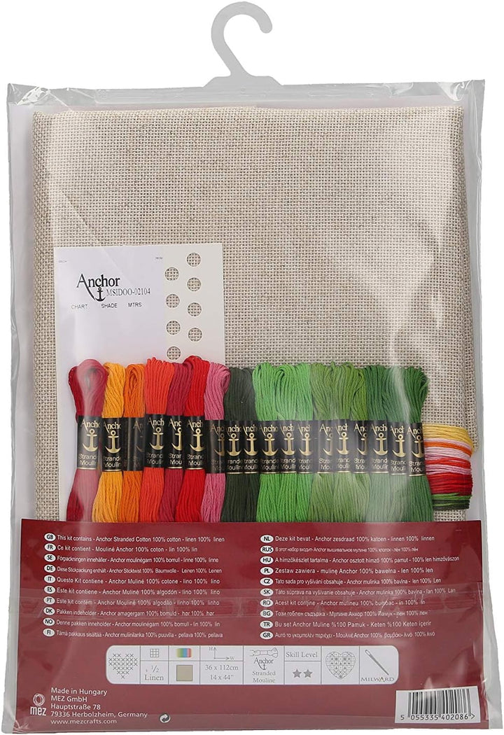 Anchor Stichset Kreuzstich-Set, 100% Baumwolle, Mehrfarbig, 140x240cm Poppy, Daisy and Bluebell, Pop