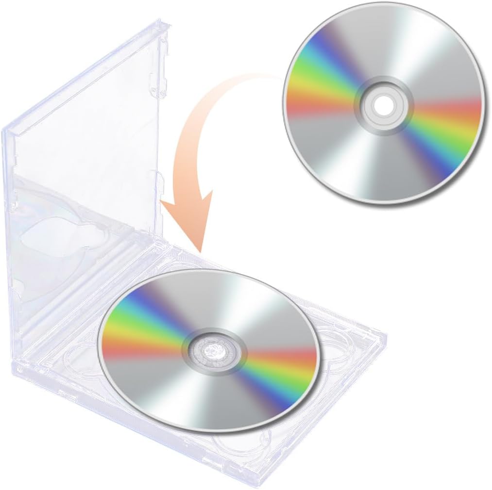 GALPADA 5Er Set Doppel-Cd-Hüllen Transparent Cd-Box Leere DVD-Hüllen Tragbare Aufbewahrung Für Siche