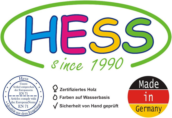 Hess Holzspielzeug 30297 - Garderobe aus Holz, Serie Monstertruck, mit 5 Haken, für Kinder, ca. 37 x