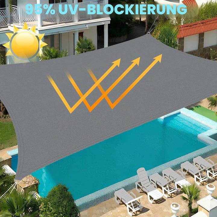 Wasserdichtes Rechteckiges Sonnensegel 4x5m 420D Verschlüsseltes Verdicktes Oxford Gewebe 95% UV Bes