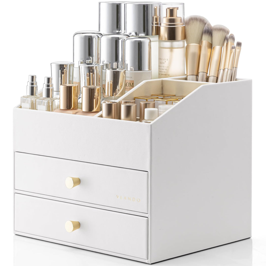 Vlando Make up Organizer mit 3 Schubladen, Schminktisch Organizer, Kosmetik Organizer, Schmink Organ