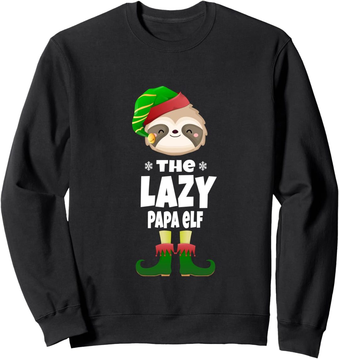 Elf Faultier Papa The Lazy Papa Elf Christmas Sweatshirt