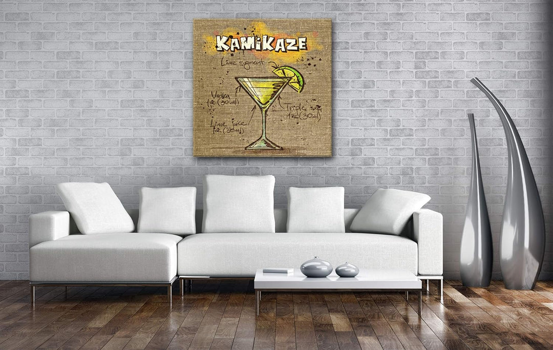 deyoli Rezept für einen Kamikaze Format: 60x60 als Leinwandbild, Motiv fertig gerahmt auf Echtholzra
