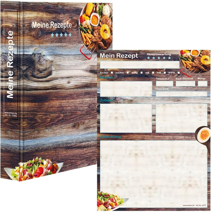 PRICARO Rezeptordner mit Rezeptblock "Farmhouse", A4