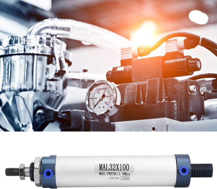 Luftzylinder Pneumatikzylinder, 32mm Single Rod Double Acting Mini Pneumatic Air Cylinder Aluminiuml