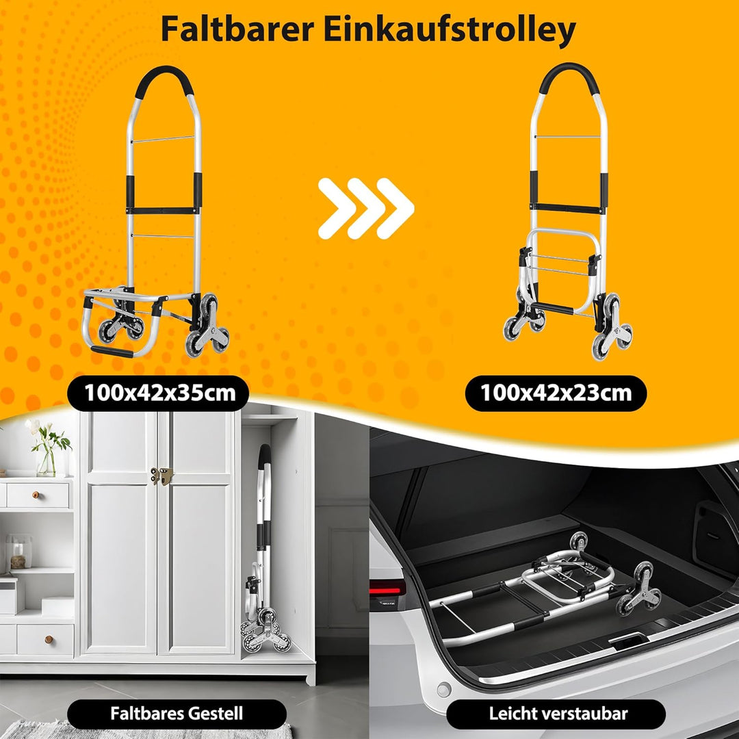 50Liter Einkaufstrolley Treppensteiger & Thermotasche Kühlfach, Shopping Trolley mit Treppenläufer,