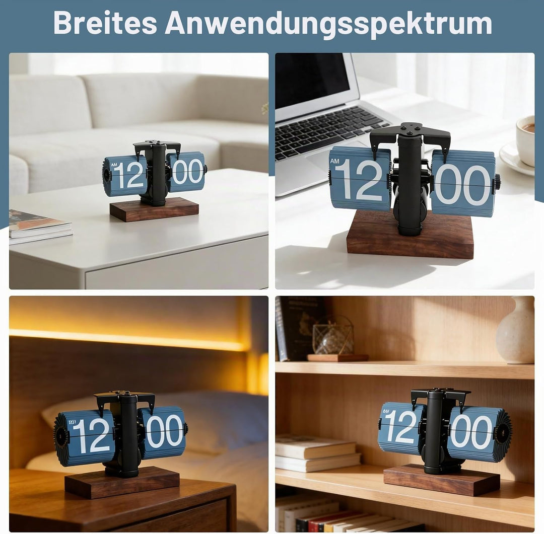 Cyrank Flip Clock Schreibtisch, Retro Digital Flip Down Clock Flip Digitaluhr Mechanische Uhr Flip C