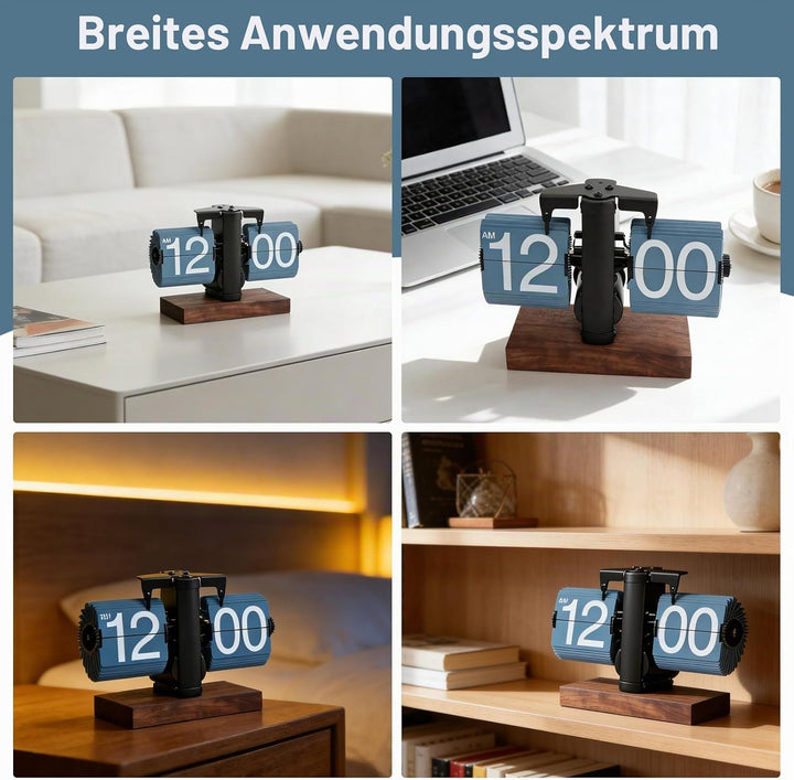 Cyrank Flip Clock Schreibtisch, Retro Digital Flip Down Clock Flip Digitaluhr Mechanische Uhr Flip C