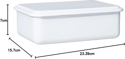 Riess, 0417-033, Vorratsbehälter mit Deckel, 23x15x7cm, Emaille, Design SERVE + STORE, WEISS, Gewich