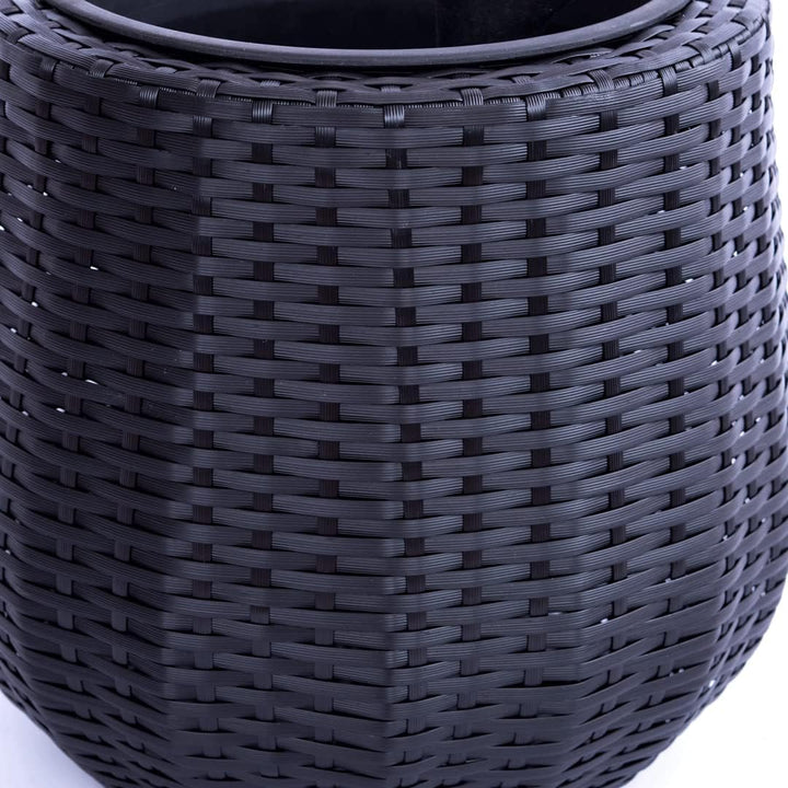 Eleganteinrichten Pflanzkübel Polyrattan D52xH44cm schwarz.