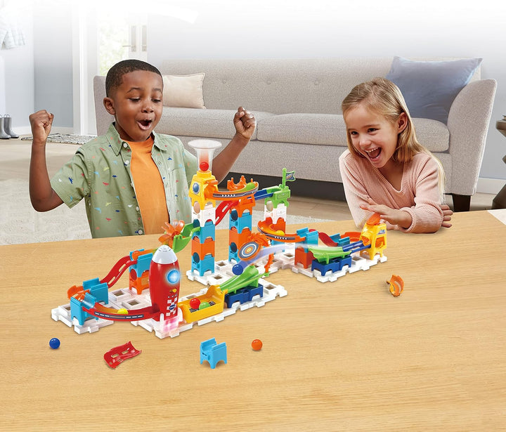 VTech Marble Rush - Rocket Set M100 E – Interaktive Murmelbahn mit spannenden Bahnelementen, verschi
