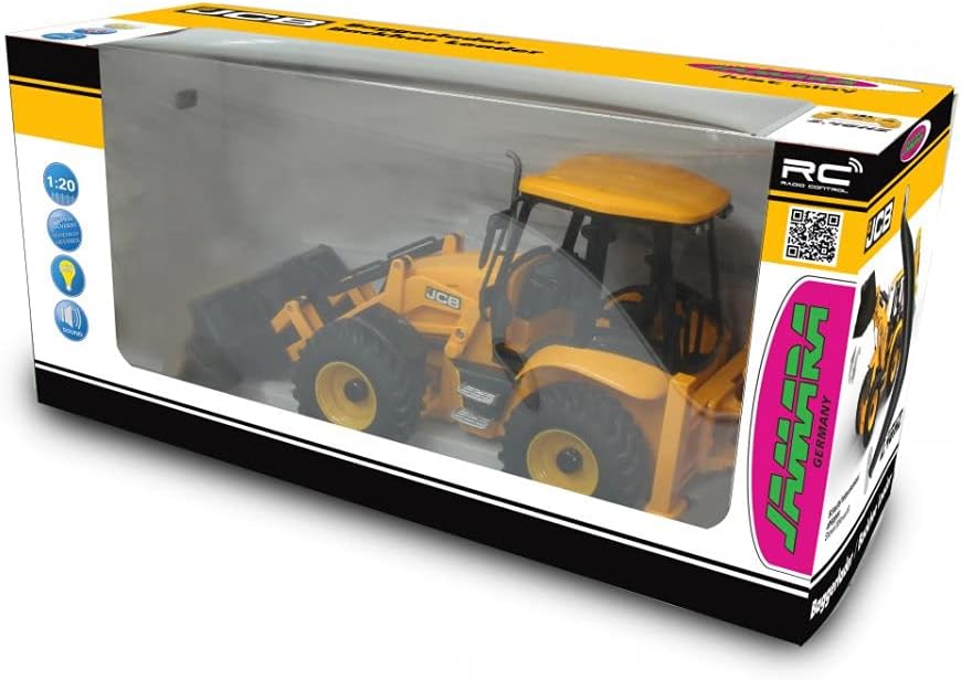 JAMARA 404980 - Baggerlader JCB 1:20 2,4GHz - Schaufel Heben/senken/abkippen, Ausleger und Heck-Scha