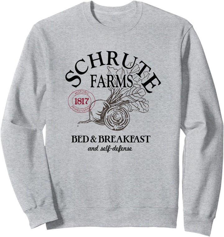 The Office Schrute Bauernhöfe Grosses Etikett Sweatshirt