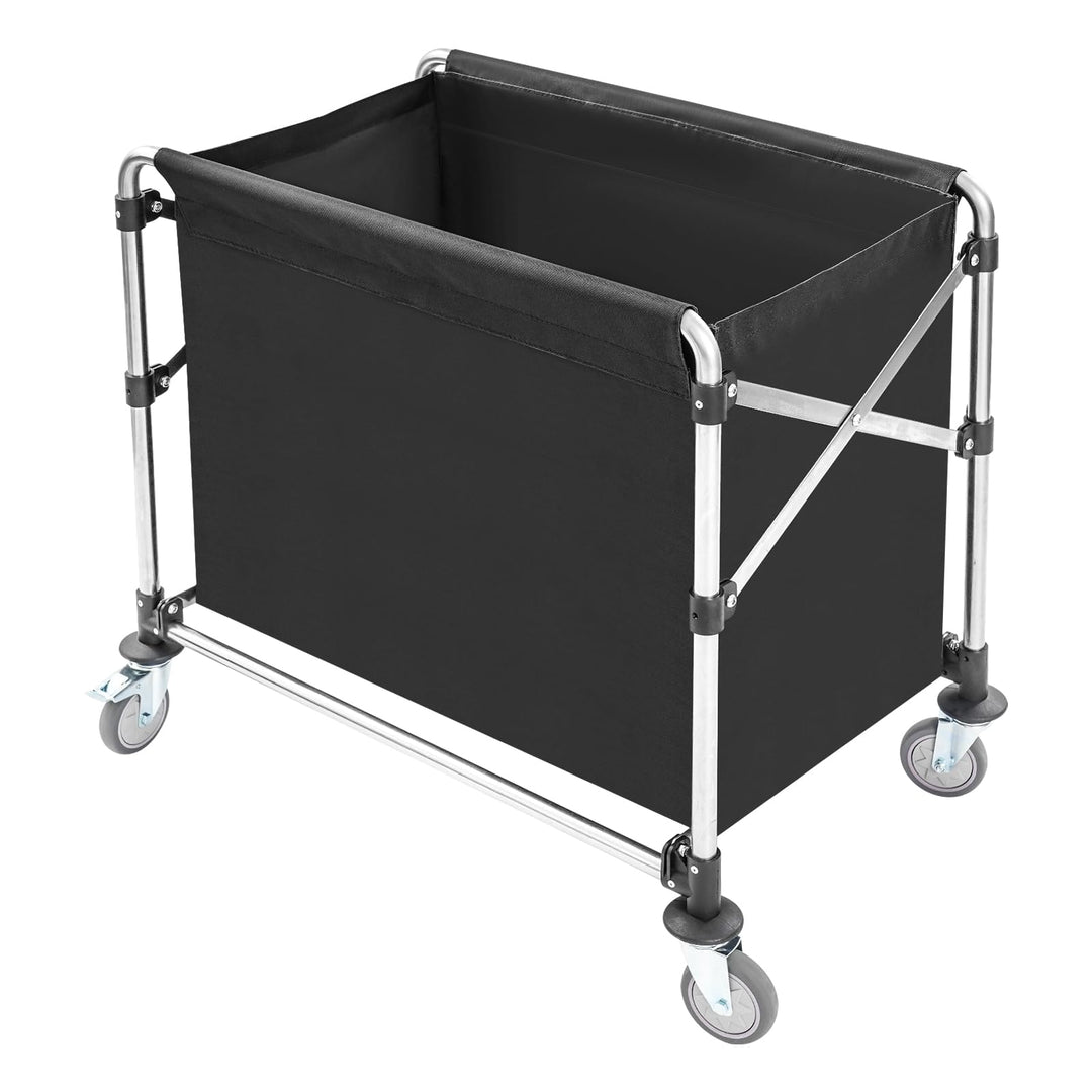 Klappbar Wäschewagen Edelstahl Wäschesortierwagen Kommerzieller mit Rollen Wäschekorbwagen mit 200kg