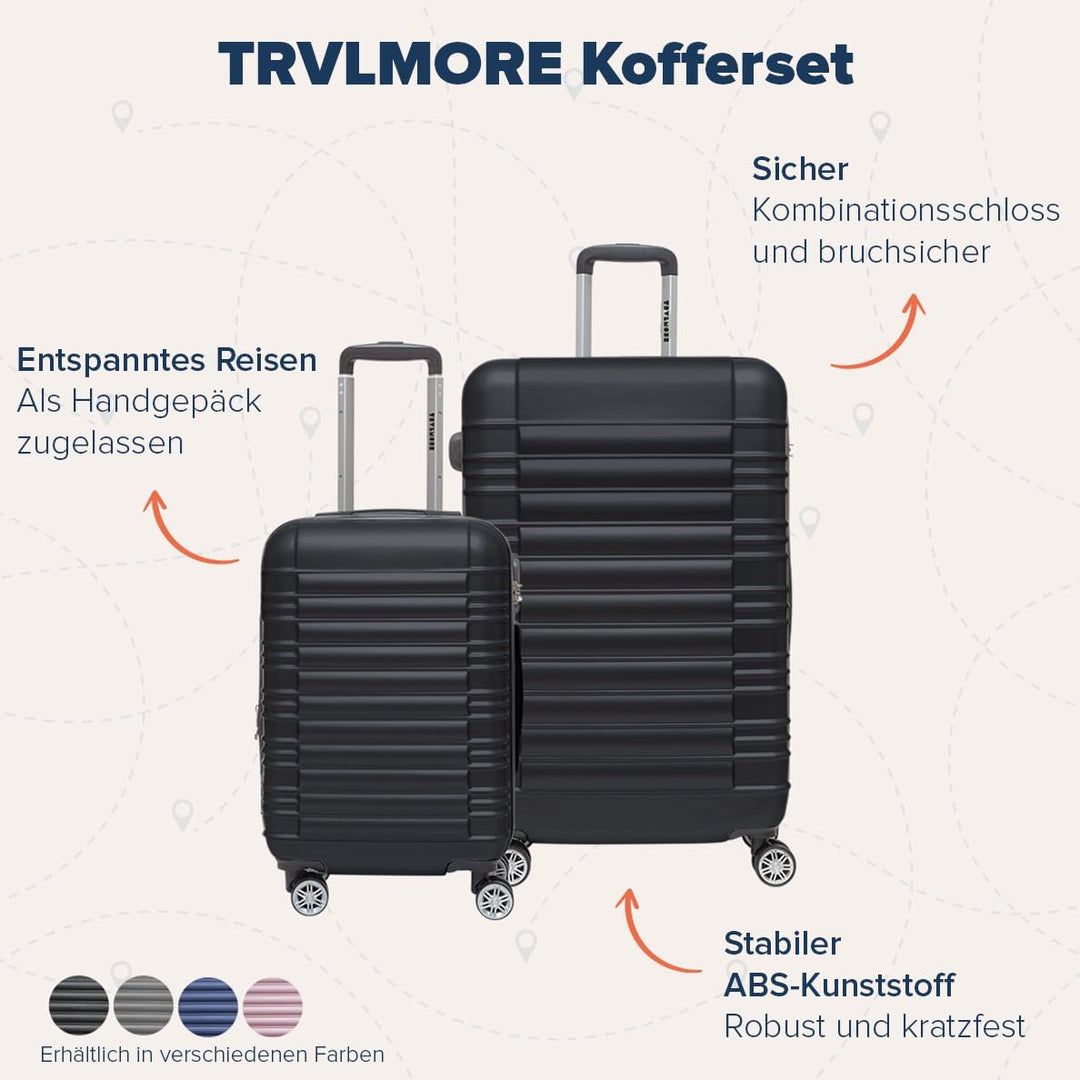 TRVLMORE Koffer & Trolleys - Koffer Set, Kofferset 2 Teilig, Handgepäck Koffer, Hartschalenkoffer Gr