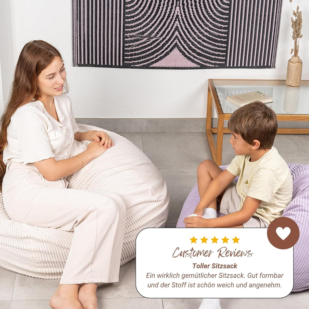 bananair - Sitzsack Cord für Kinder, Weich & Bequem, Maschinenwaschbarer Bezug, Gaming Sitzsack mit