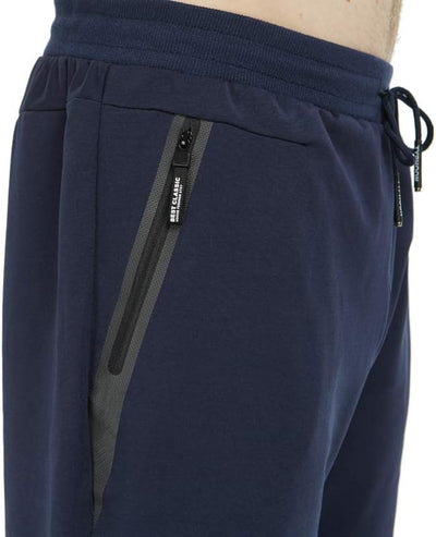 Tansozer Jogginghose Herren mit Reissverschluss Slim Fit Hose Herren mit Taschen S Blau, S Blau