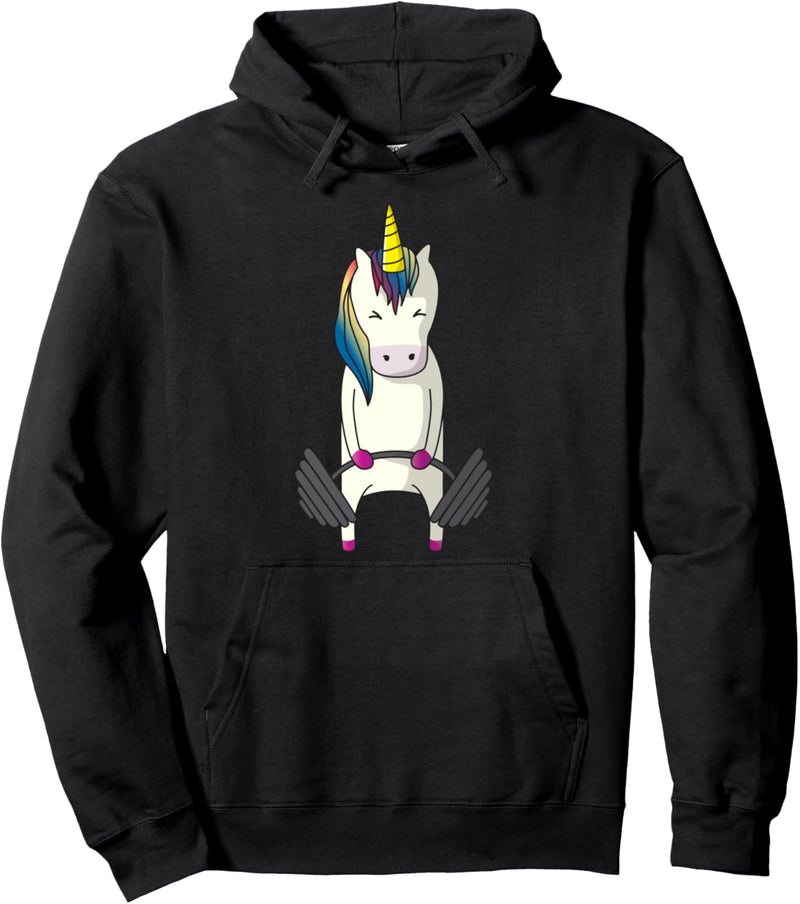 Einhorn Kreuzheben lustiges Fitness Gymnastik Training Pullover Hoodie