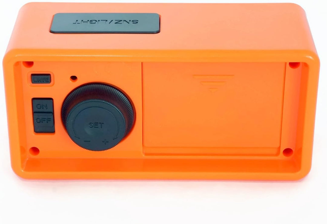 Atlanta Digitalwecker LCD Funkwecker Snooze Licht Retro Design Orange Lautlos Ohne Ticken - 1881-12,