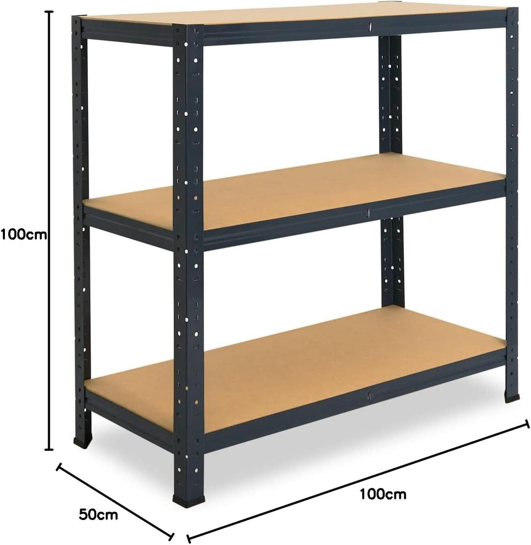 shelfplaza® 100x100x50cm Home Schwerlastregal anthrazit/Metallregal mit 3 Böden/Kellerregal Metall,