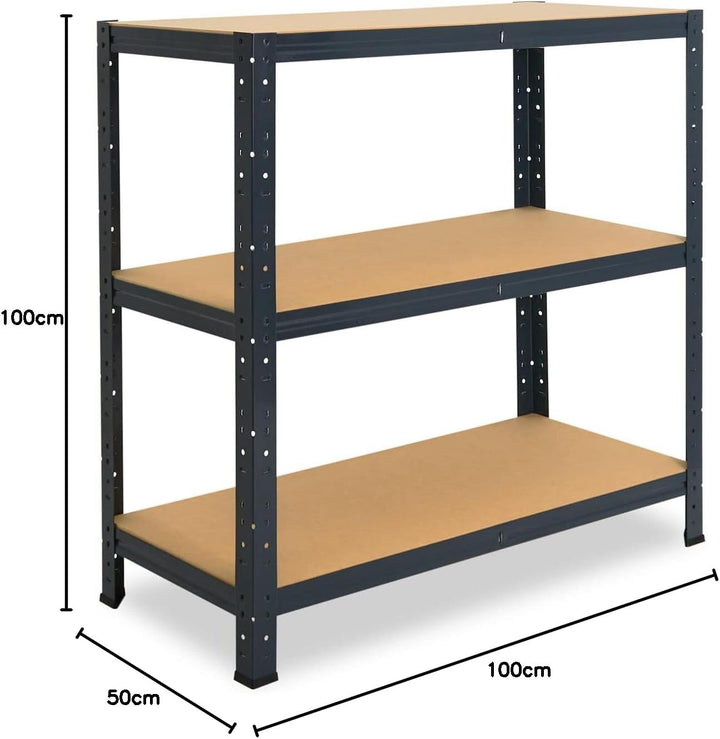 shelfplaza® 100x100x50cm Home Schwerlastregal anthrazit/Metallregal mit 3 Böden/Kellerregal Metall,