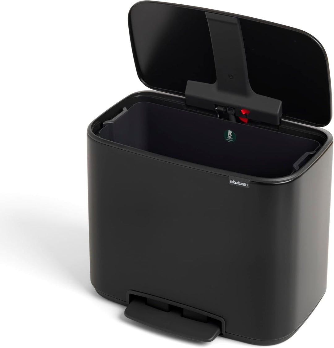 Brabantia Bo Treteimer 36 L Abfalleimer, Metall, Matt schwarz, 54 x 36.5 x 44 cm, 1 Einheiten 1 Inne