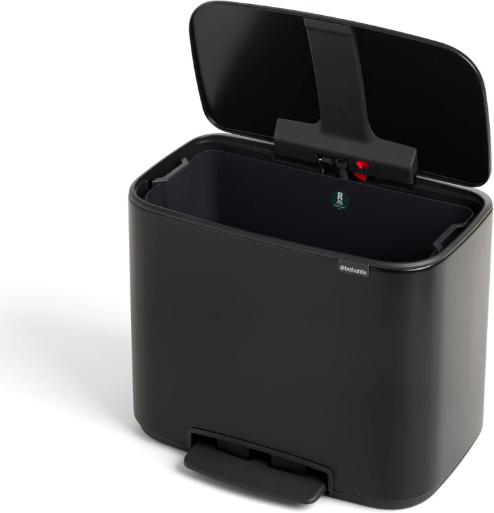 Brabantia Bo Treteimer 36 L Abfalleimer, Metall, Matt schwarz, 54 x 36.5 x 44 cm, 1 Einheiten 1 Inne