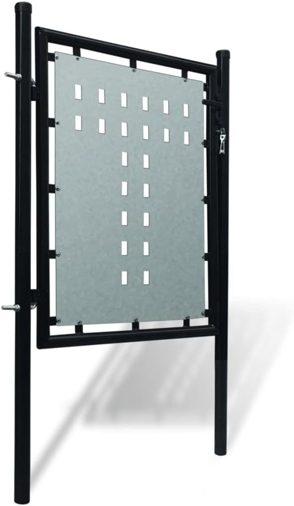 WIFESE Gartentor 100x125 cm Zauntor GartentüR Gartenzaun Doppelstabmattenzaun Gartenzaun Komplettset