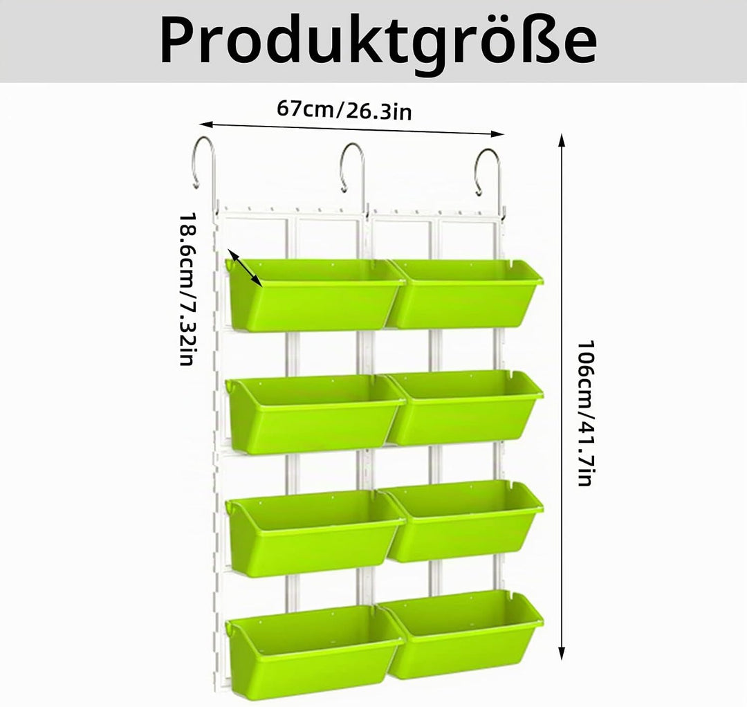 CEIEVER Hängende vertikale Wand Pflanze, Vertikaler Garten Pflanzenwand mit 8 Taschen Platzsparende