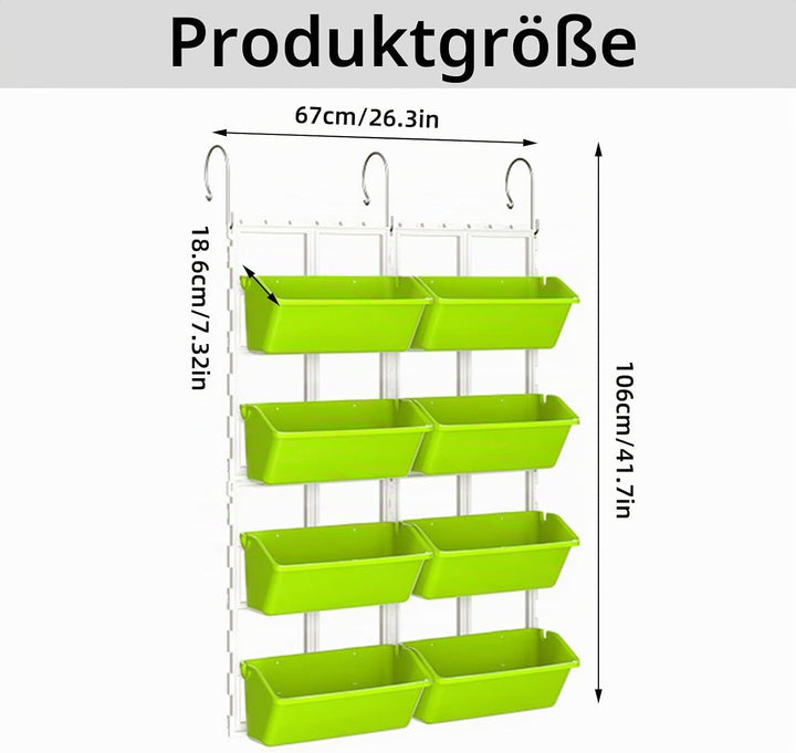 CEIEVER Hängende vertikale Wand Pflanze, Vertikaler Garten Pflanzenwand mit 8 Taschen Platzsparende