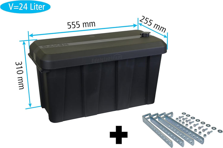 Deichselbox Daken Blackit Lite, Werkzeugkasten, Gurtkiste, Anhängerbox, Staukiste, Daken B24-1 + Ver