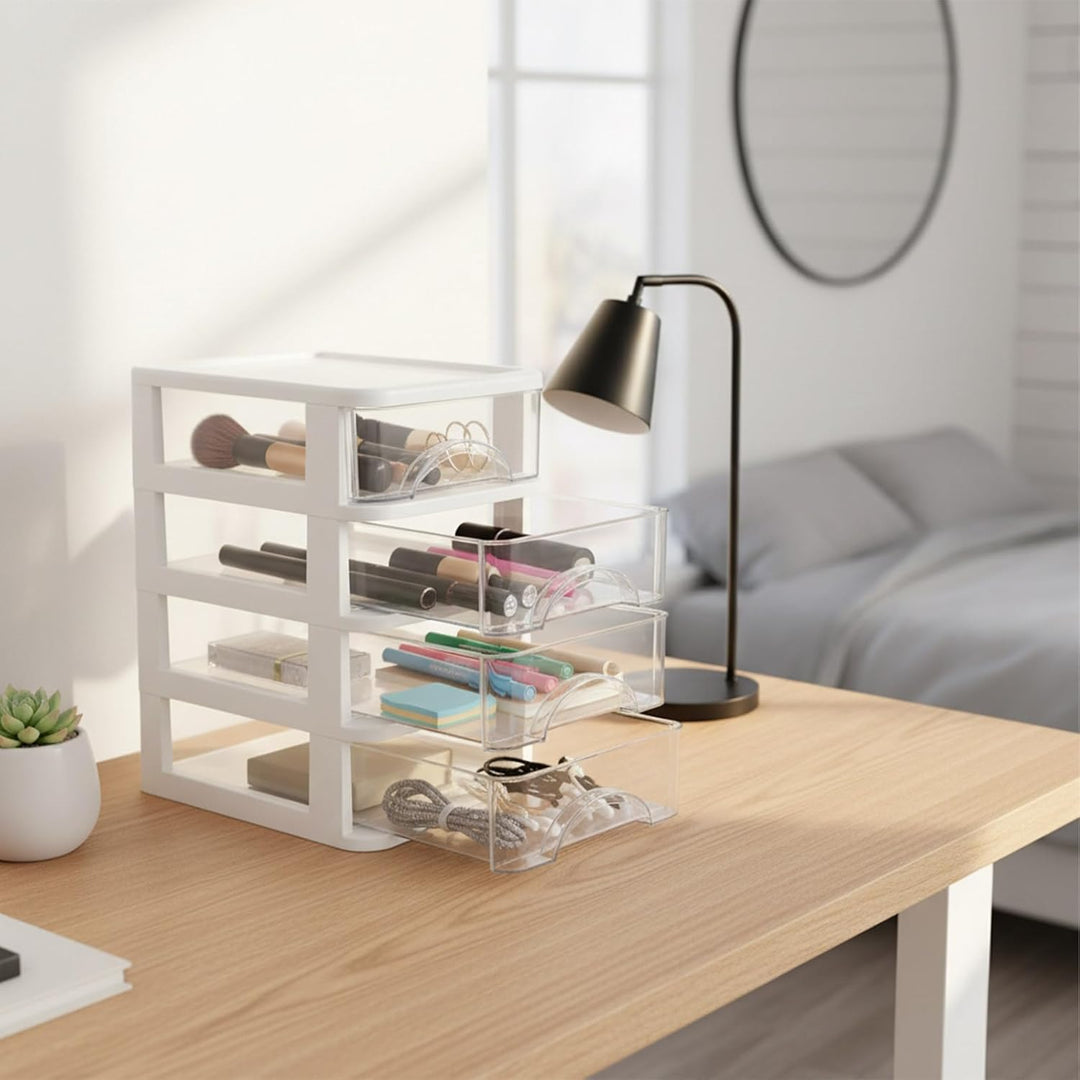 Schreibtisch Aufbewahrungsbox mit Schubladen, stapelbarer Organizer, Büro Organizer Für Dokumente Un