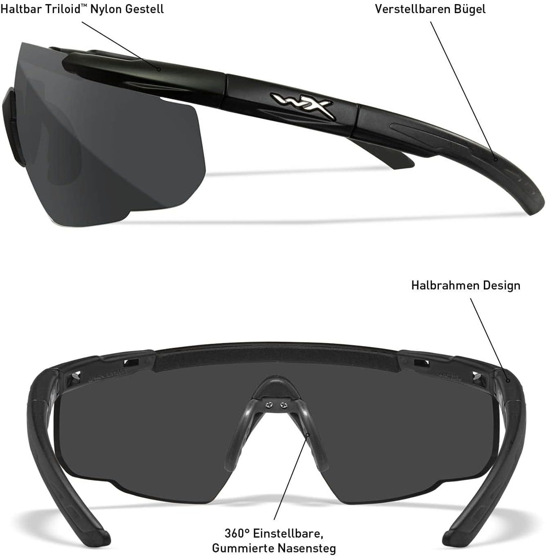Wiley X Herren Saber Advanced Schutzbrille (1er Pack) M-XXL Grau/Helles Orange/Magenta Gläser | Matt