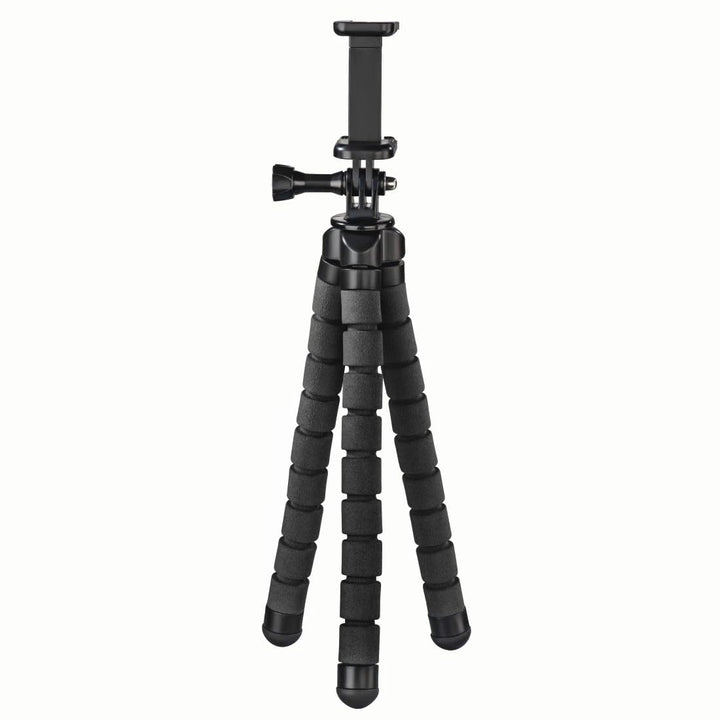 Hama Flex Dreibeinstativ 1/4 Zoll Arbeitshoehe=9-26cm Schwarz Fuer Smartphones und GoPro 4613 Schwar