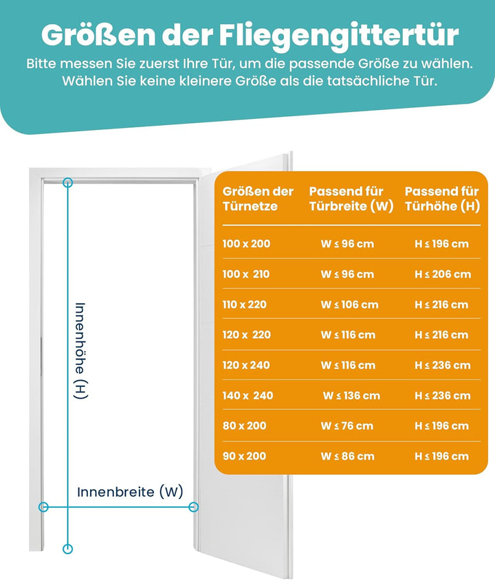 Flux Phenom Magnetisches Fliegengitter für Türen – 100x210 cm Hält Insekten fern, lässt frische Luft