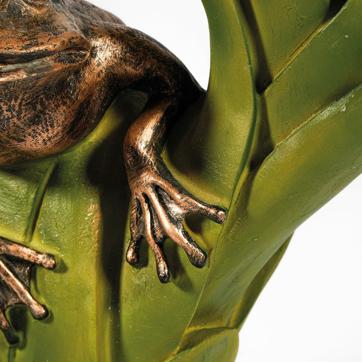 Esotec Solar Wasserspeier Set Frosch sitzend, Höhe=46cm, Solarpumpe, Teichfigur Gartenfigur Gartenst