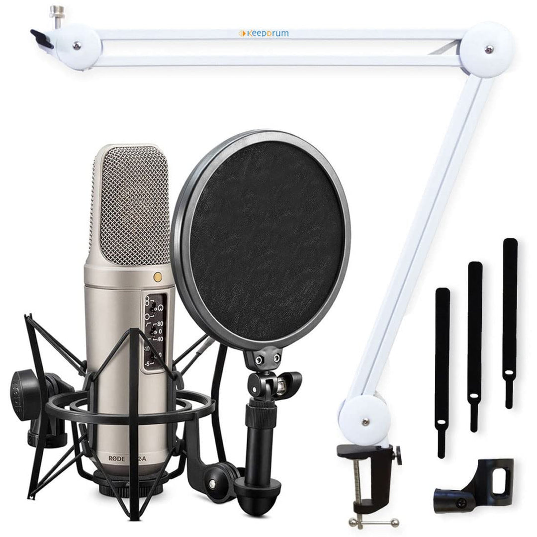 Rode NT2-A Kondensator-Mikrofon Set + keepdrum MS138 WH Mikrofonarm Tisch-Stativ Weiss NT2A-MS138WH,
