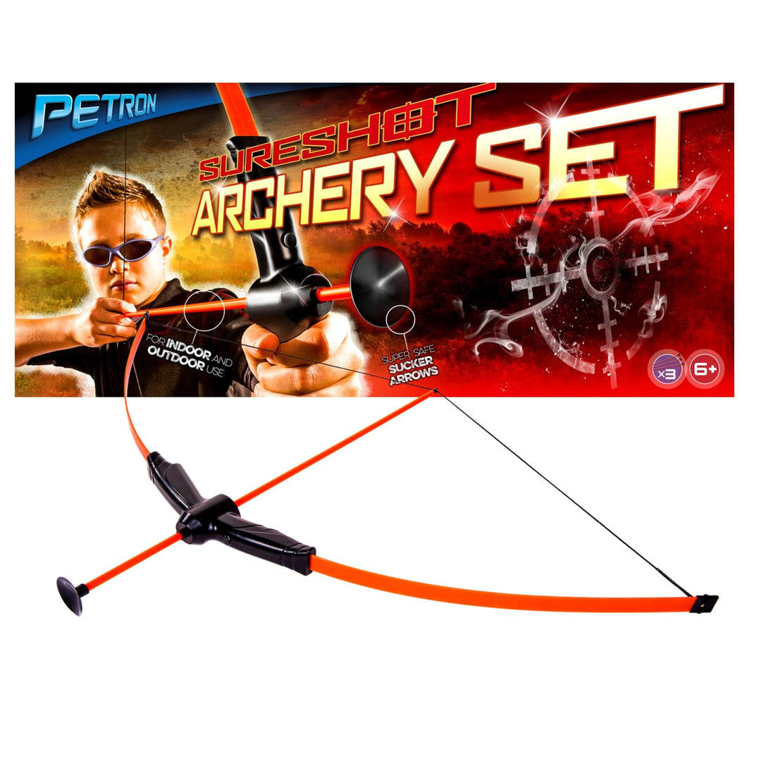 Petron 162/5 Sureshot Indoor Outdoor Archery Set, Kinder Bogen mit 3 Pfeilen, orange, 4-teilig (1 Se