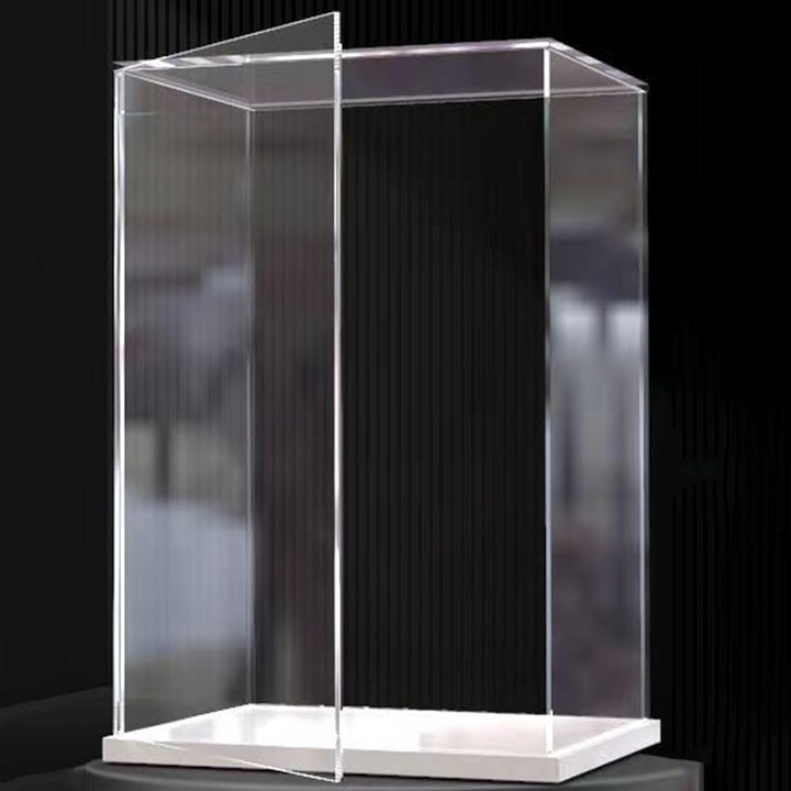 Öffne klare Acryl-Vitrine-Assemble Countertop Box mit weisser Basis, Staubschutz für Action Figuren