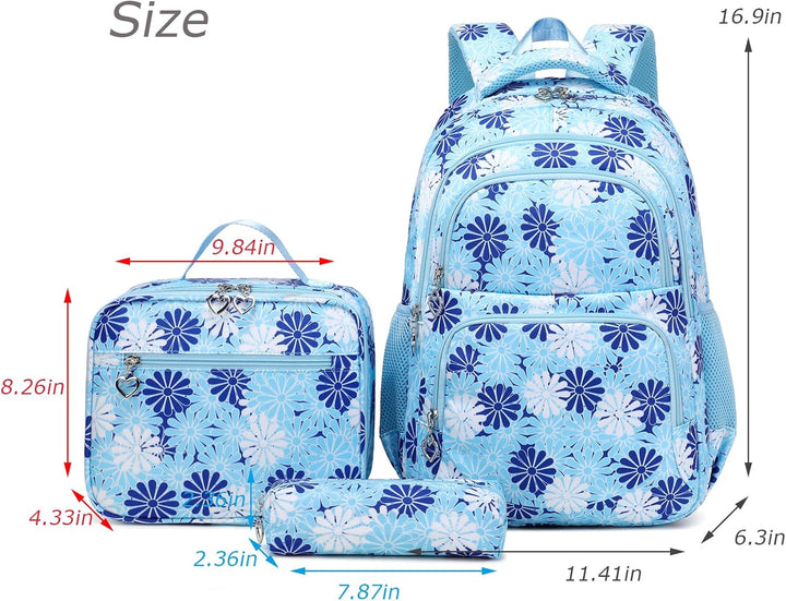 ZHIERNA Schulrucksack Mädchen Teenager Schule Rucksack Damen Schulranzen Kinder Schultasche mit Lunc